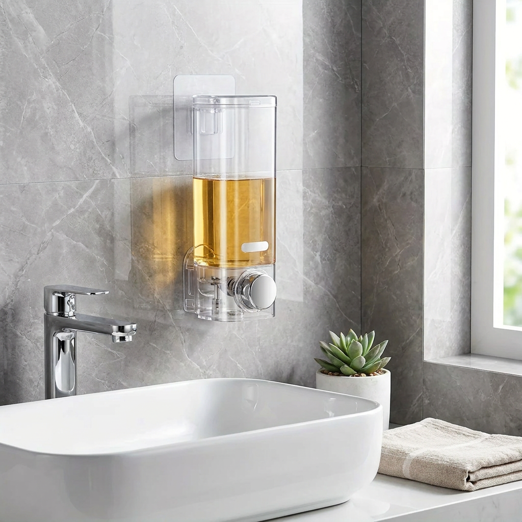 Wall Mounted Soap Dispenser No-Drill - installed at kitchen or bathroom sink