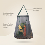 Reusable Storage Bags Kitchen Hanging Mesh Bag - benefit callout infographic