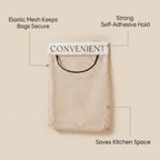 Sundries Bag Storage Wall Mount Mesh - benefit callout infographic