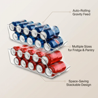 Auto-rolling soda can dispenser