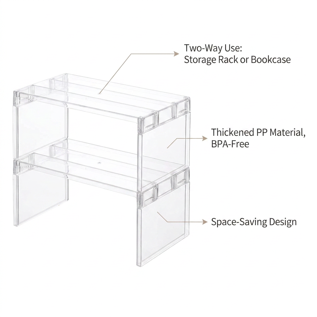 Refrigerator Organizers Storage Rack - benefit callouts infographic