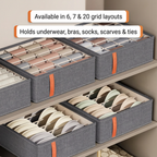 Closet Organizer Underwear Drawer Organizer - grid options and capacity