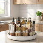 Rotating Spice Rack Lazy Susan - in use on countertop