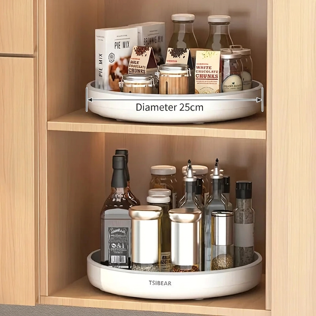Rotating Spice Rack Lazy Susan - dimensions infographic