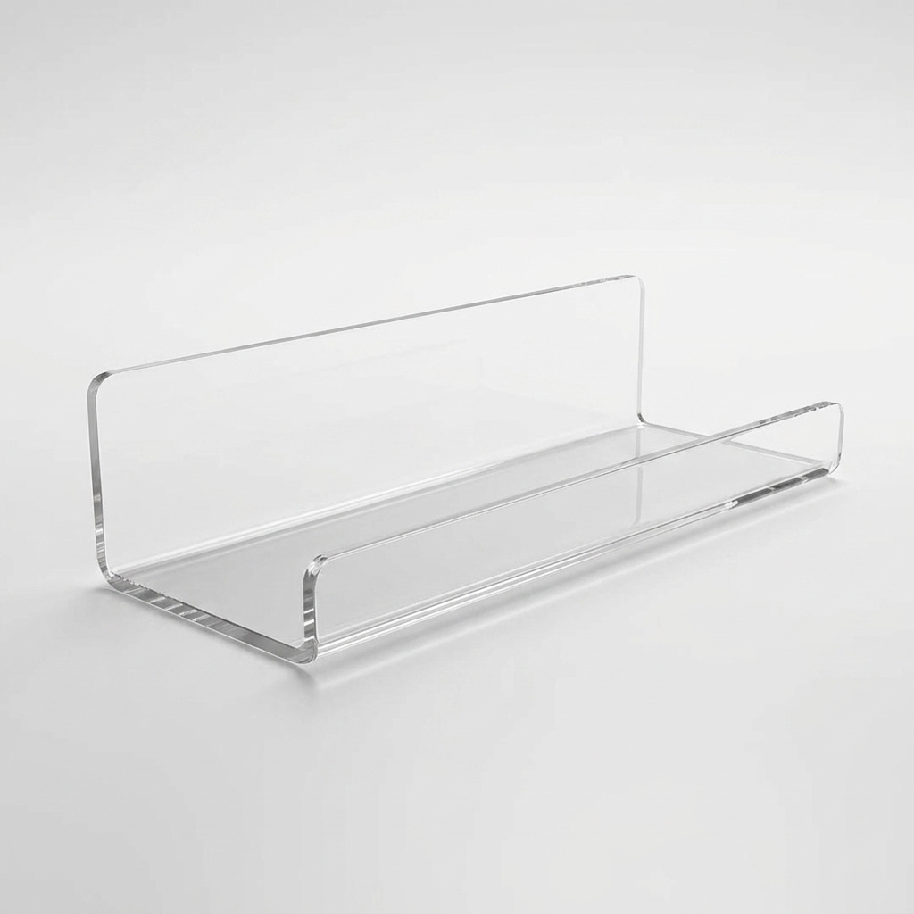 Clear Acrylic Floating Shelf - clean studio product photo