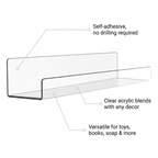 Clear Acrylic Floating Shelf - benefit callouts