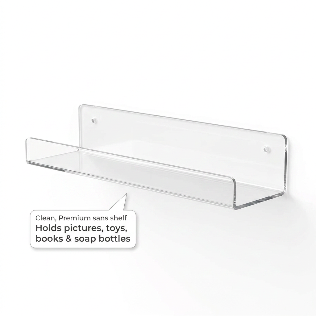 Clear Acrylic Floating Shelf - what it holds