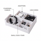 Data Cable Storage Box - holds charging cables, adapters and USB cords