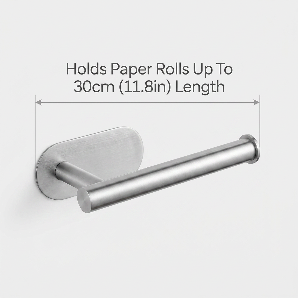 Adhesive Toilet Roll Paper Holder - dimensions infographic
