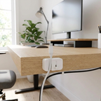 Cable Management Clip - mounted on desk edge routing cables