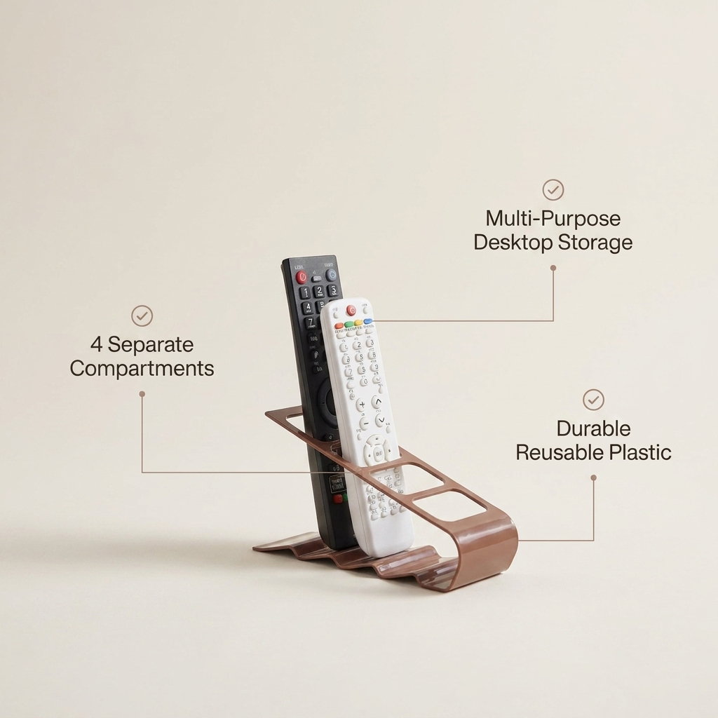 4 Compartment Remote Control Organizer - benefit callouts