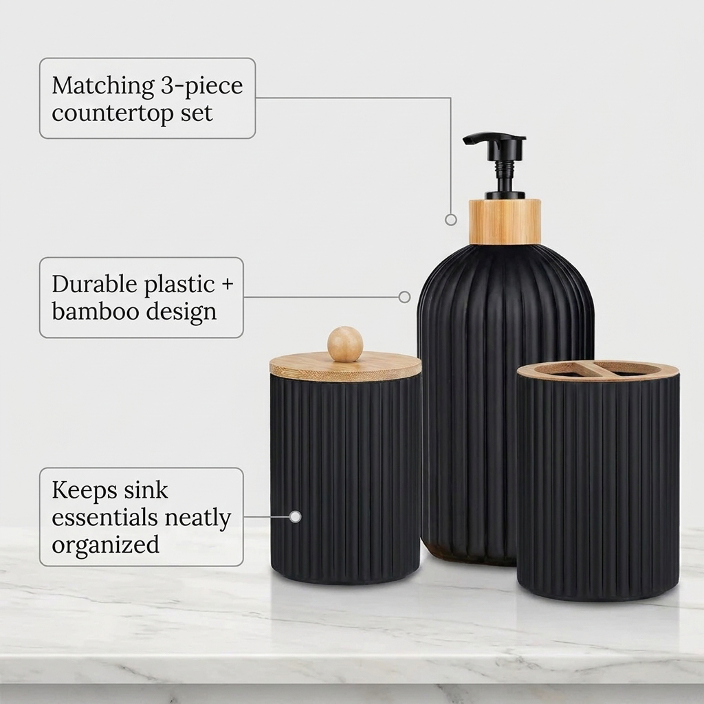 Bathroom Countertop Soap Dispenser Set - benefit callouts