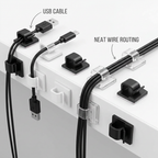 Cable Organizer Clips - holds USB cables and wires along desk edge