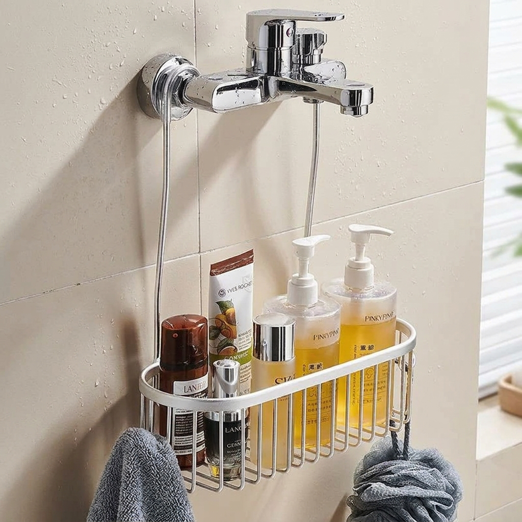 Shower Caddy Hanging Organizer - hanging over shower faucet
