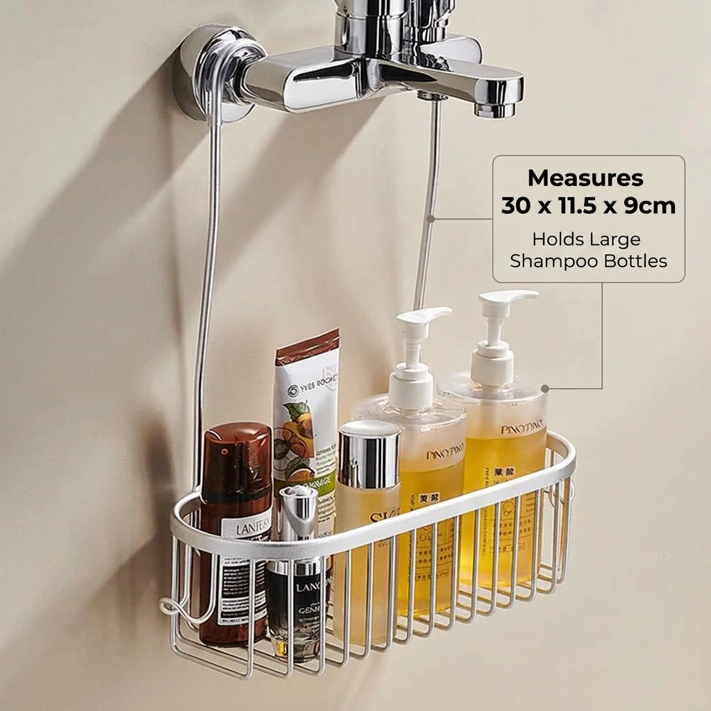 Shower Caddy Hanging Organizer - dimensions infographic