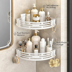 Modern Bathroom Corner Organizer Rack - benefit callouts