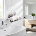 Soap Dish Tray Wall Mounted - mounted on bathroom wall by sink