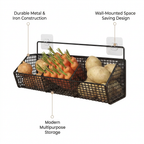 Wall-Mounted Kitchen Organizer - key benefits infographic