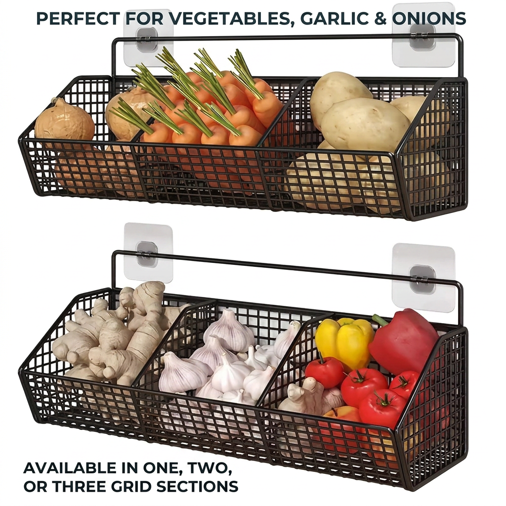 Wall-Mounted Kitchen Organizer - storage capacity infographic