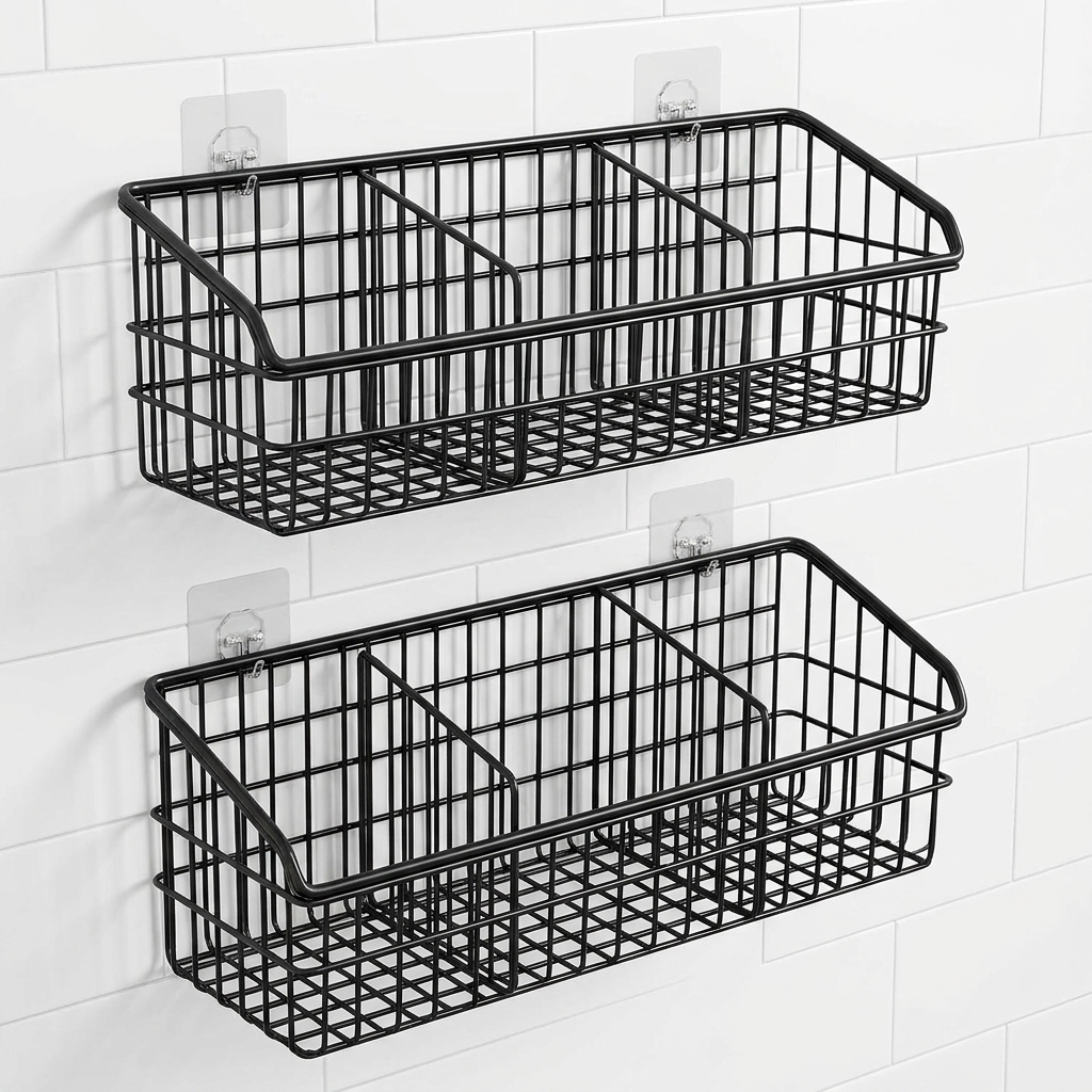 Wall-Mounted Kitchen Organizer - alternate angle showing grid compartments