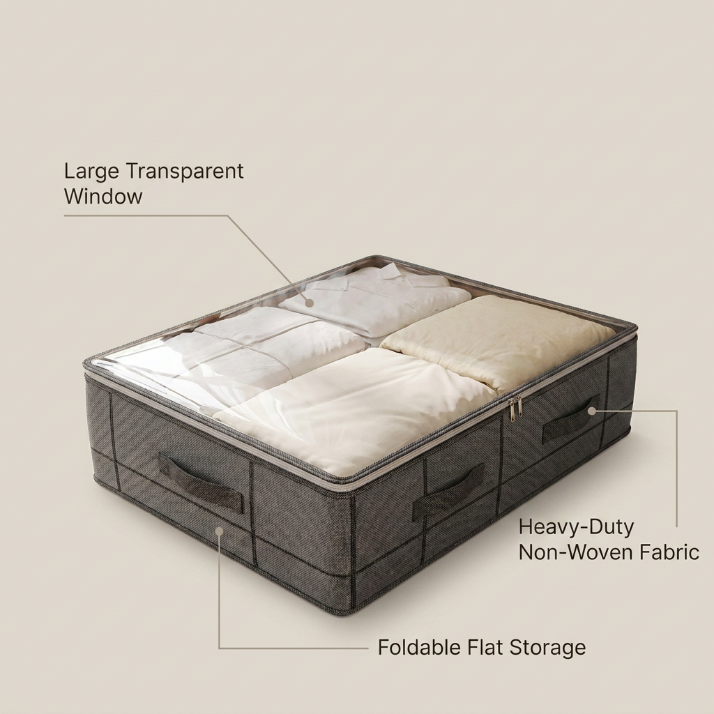Heavy-Duty Under-Bed Storage Bag - benefit callout infographic