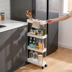 3/4 Tier Movable Gap Storage Rack - in kitchen gap in-use angle