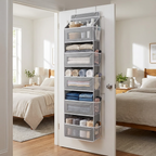 5-Shelf Hanging Storage Organizer - behind door bedroom lifestyle