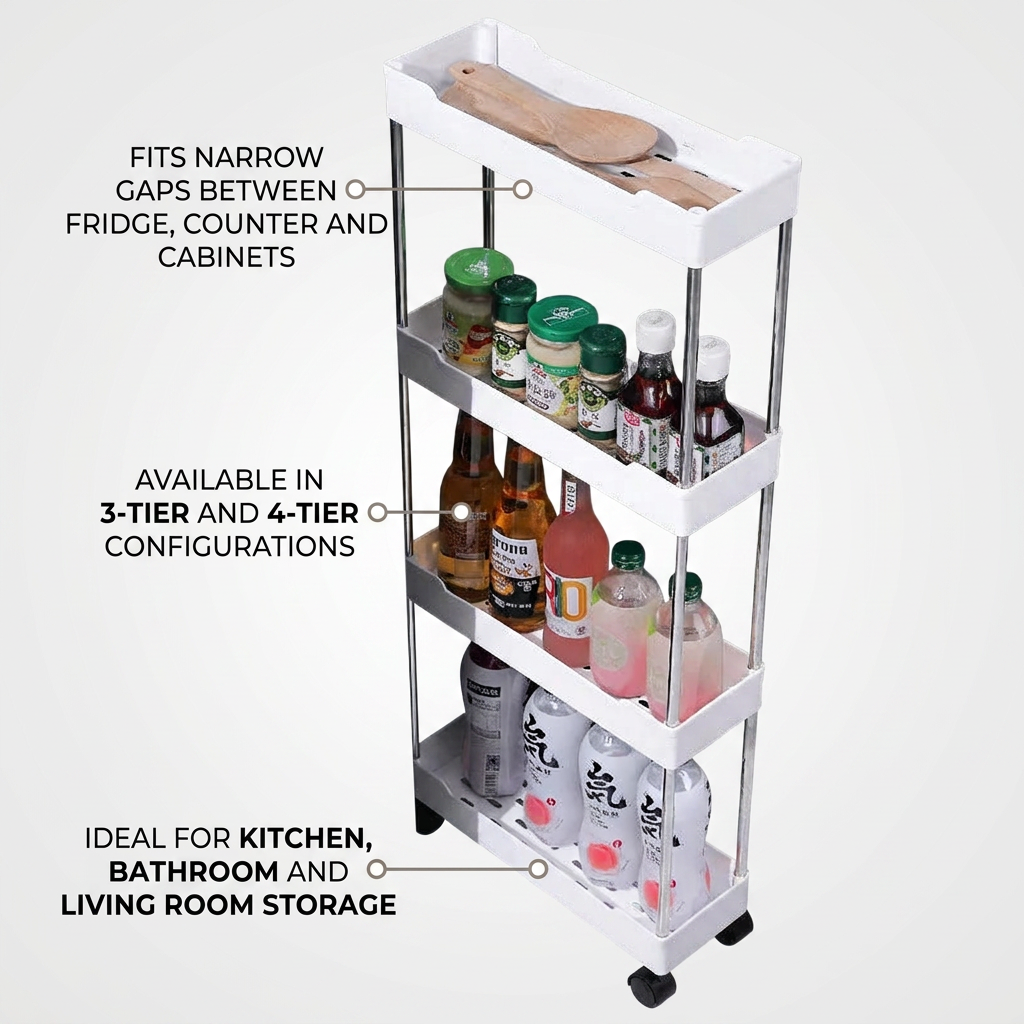 3/4 Tier Movable Gap Storage Rack - capacity infographic