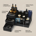 Bathroom Countertop Cologne Organizer With Drawers - capacity infographic