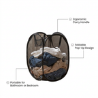 Foldable Pop-Up Laundry Basket - key benefits infographic
