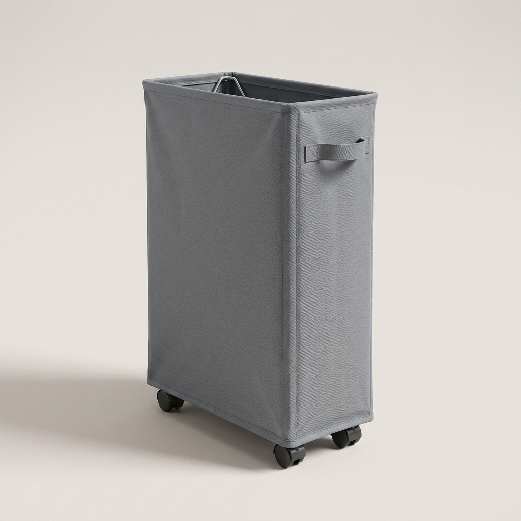Laundry Basket with Wheels - clean studio product photo