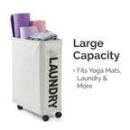 Laundry Basket with Wheels - large capacity infographic