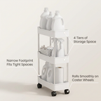 Slim Rolling Storage Cart 4 Tier - storage capacity infographic