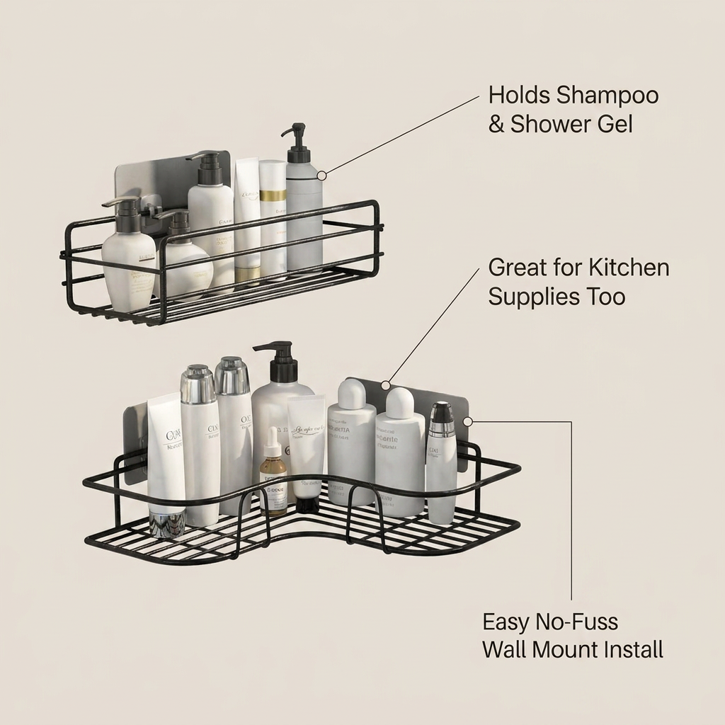 Floating Wall Shelf Metal Organizer - storage capacity infographic