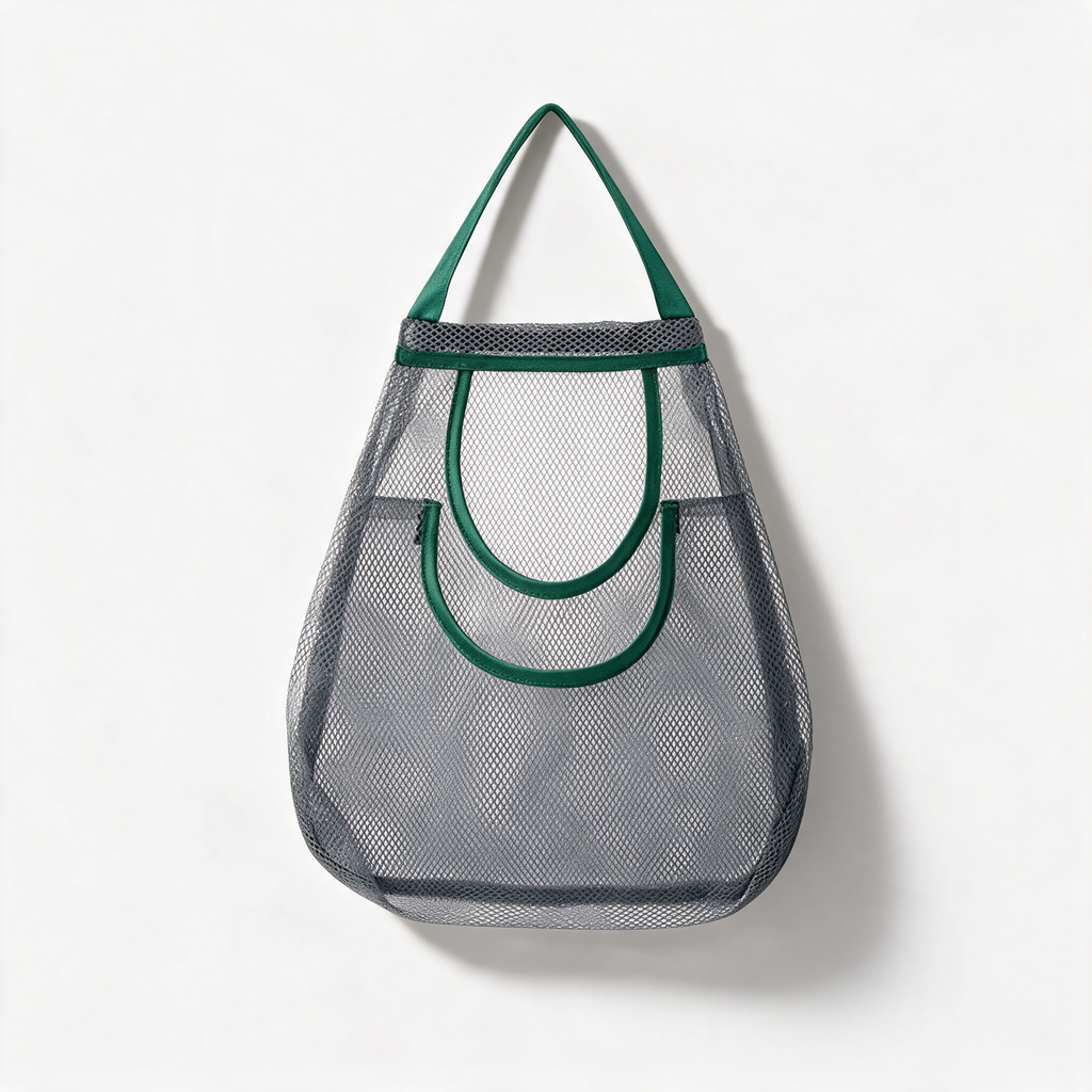 Hanging Mesh Produce Storage Bag, Large Double Bag - clean studio product shot