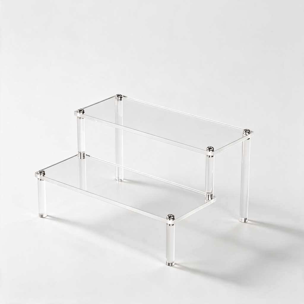 Acrylic Display Riser, Style A 2 Tier - clean studio product shot