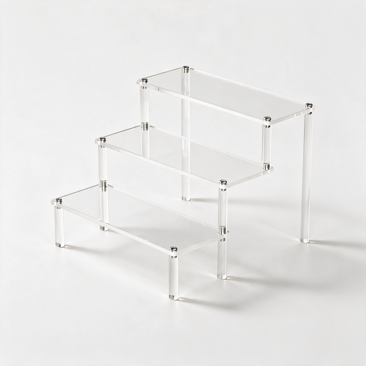 Acrylic Display Riser, Style A 3 Tier - clean studio product shot