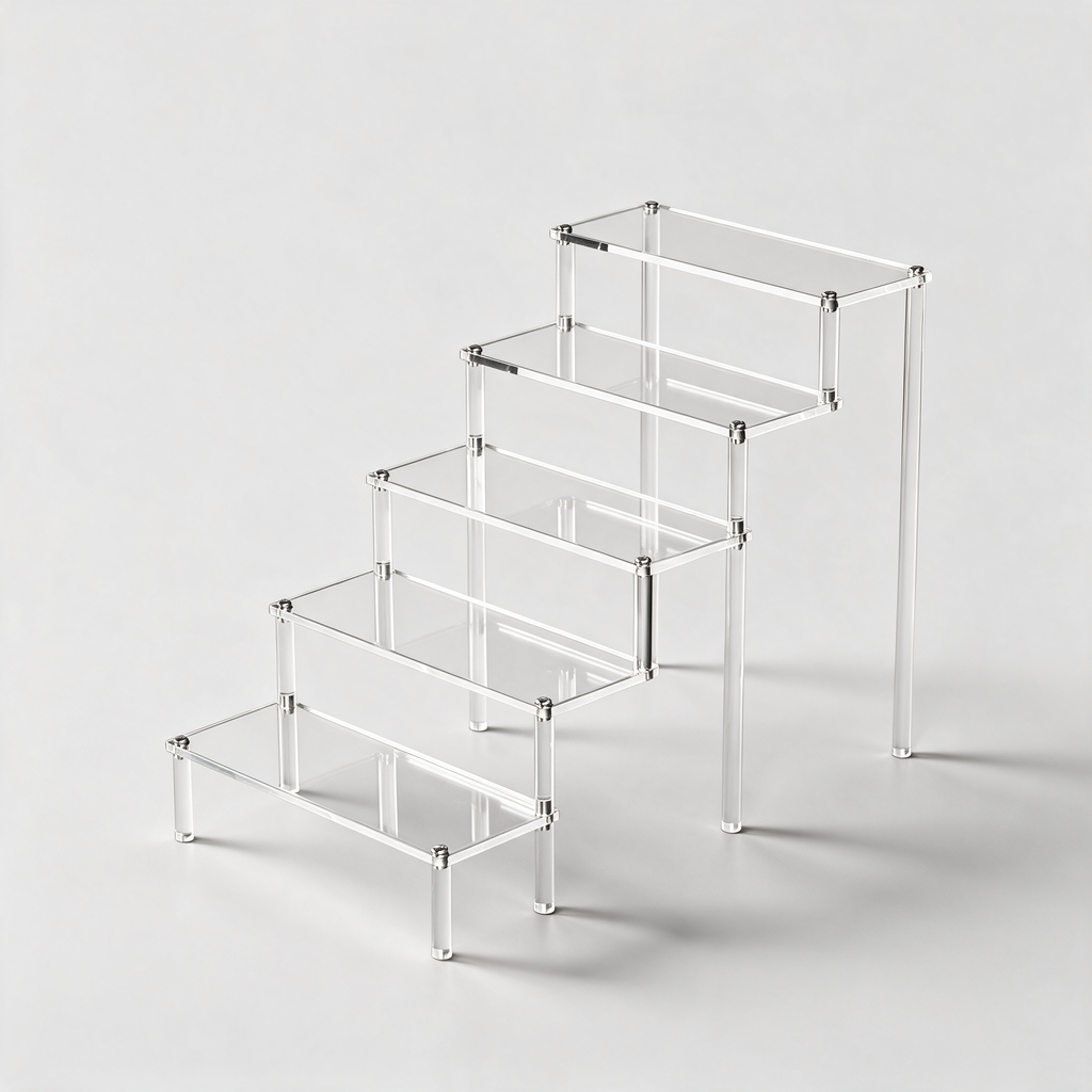 Acrylic Display Riser, Style A 5 Tier - clean studio product shot