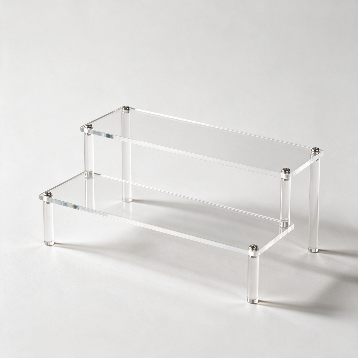 Acrylic Display Riser, Style B 2 Tier - clean studio product shot