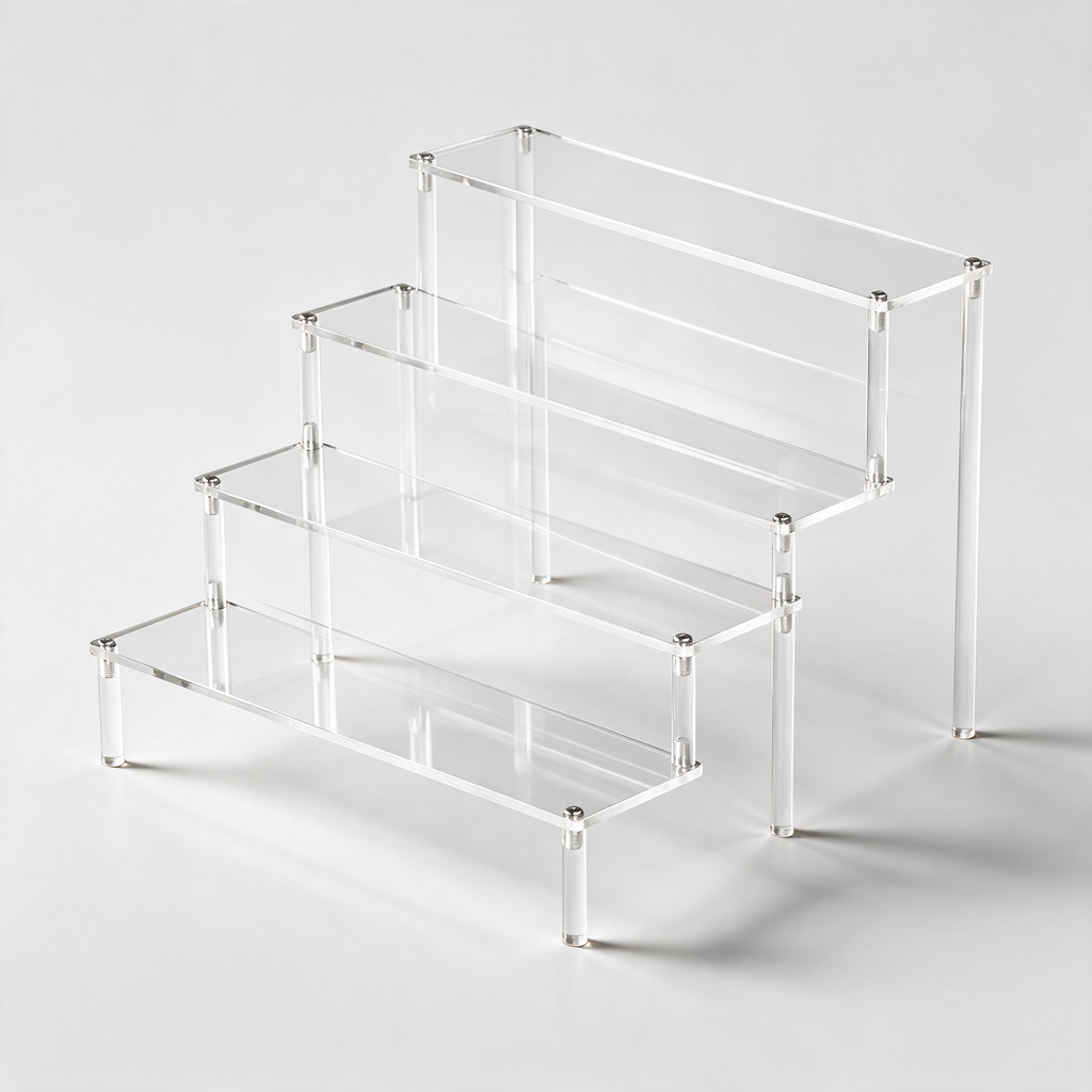 Acrylic Display Riser, Style B 4 Tier - clean studio product shot