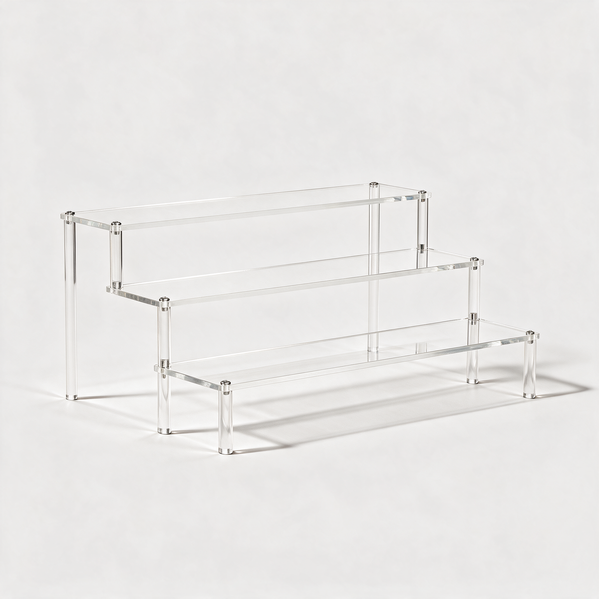 Acrylic Display Riser, Style C 3 Tier - clean studio product shot