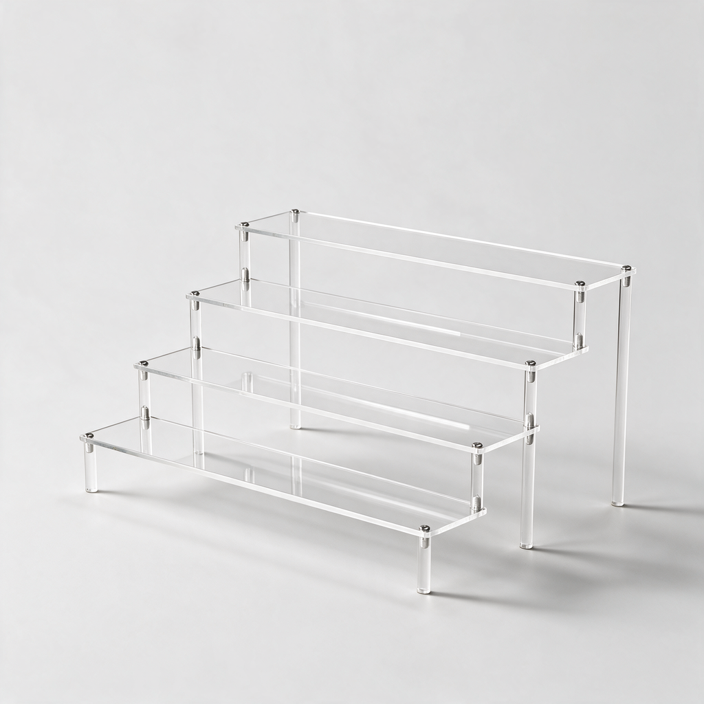 Acrylic Display Riser, Style C 4 Tier - clean studio product shot