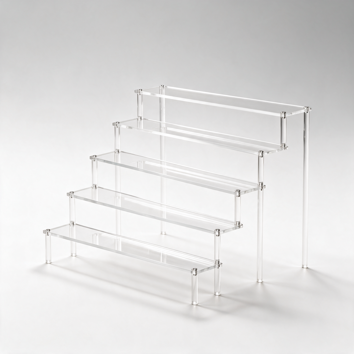 Acrylic Display Riser, Style C 5 Tier - clean studio product shot