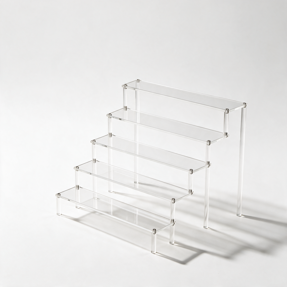 Acrylic Display Riser, Style B 5 Tier - clean studio product shot