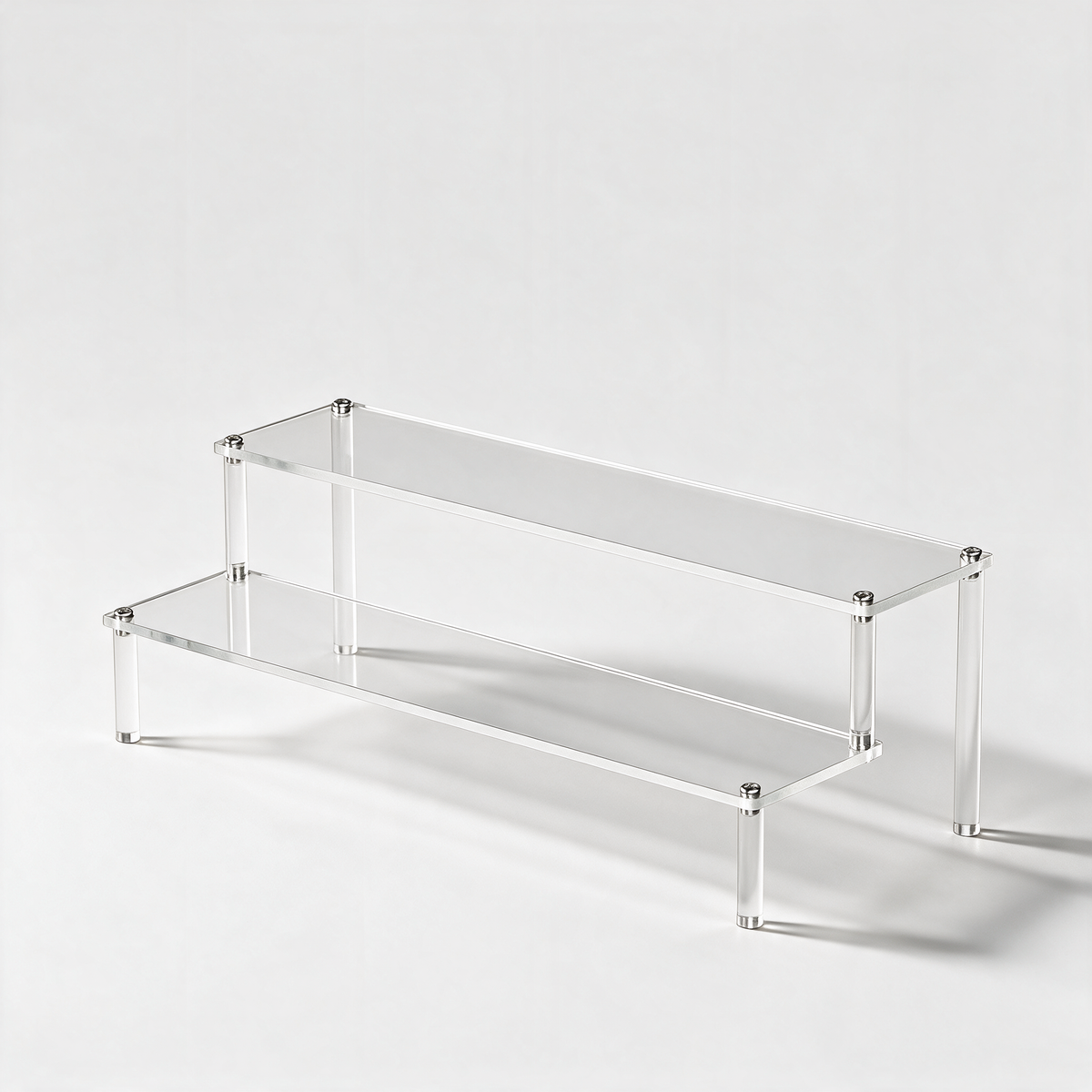 Acrylic Display Riser, Style C 2 Tier - clean studio product shot