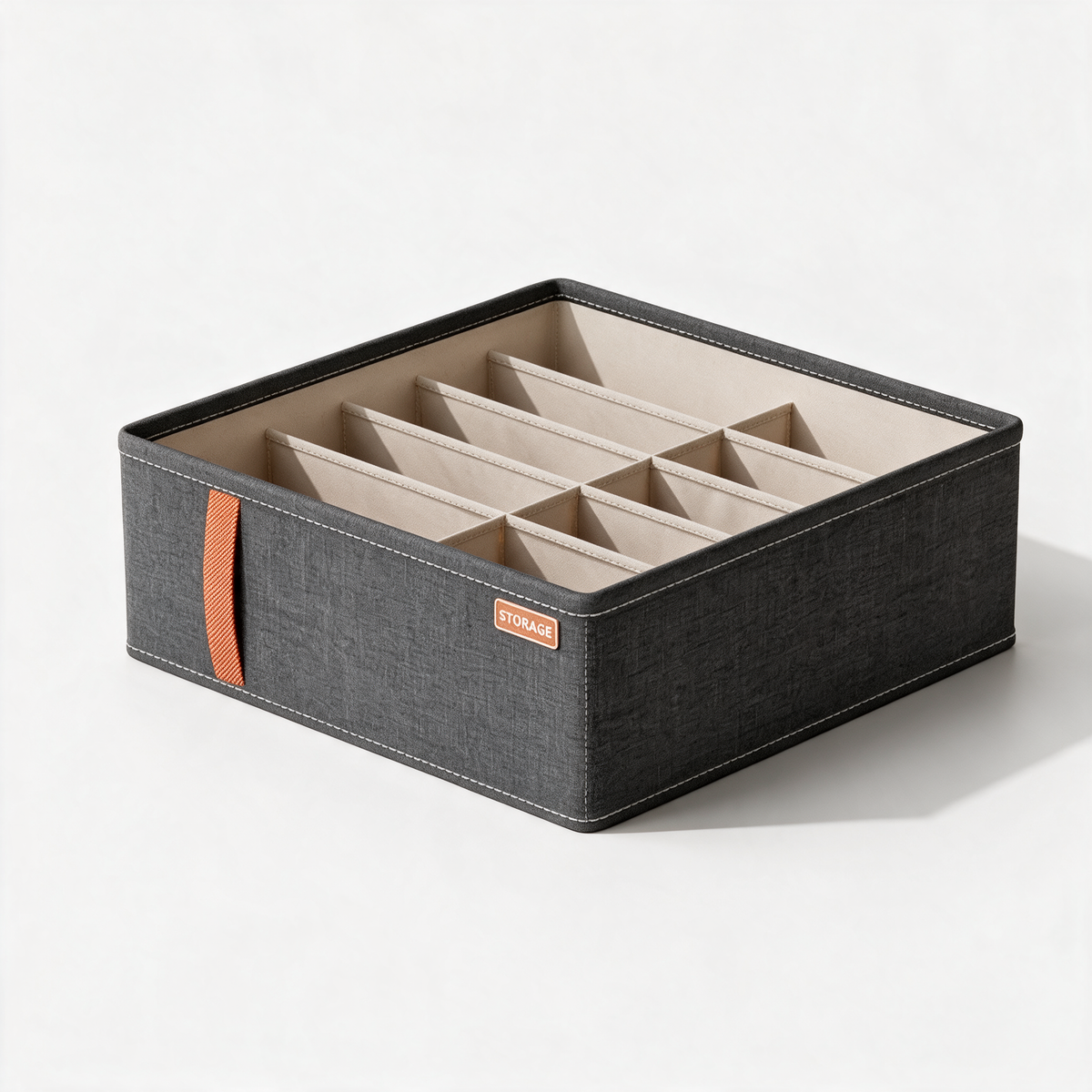 Underwear Drawer Organizer, 6 Compartments - clean studio product shot