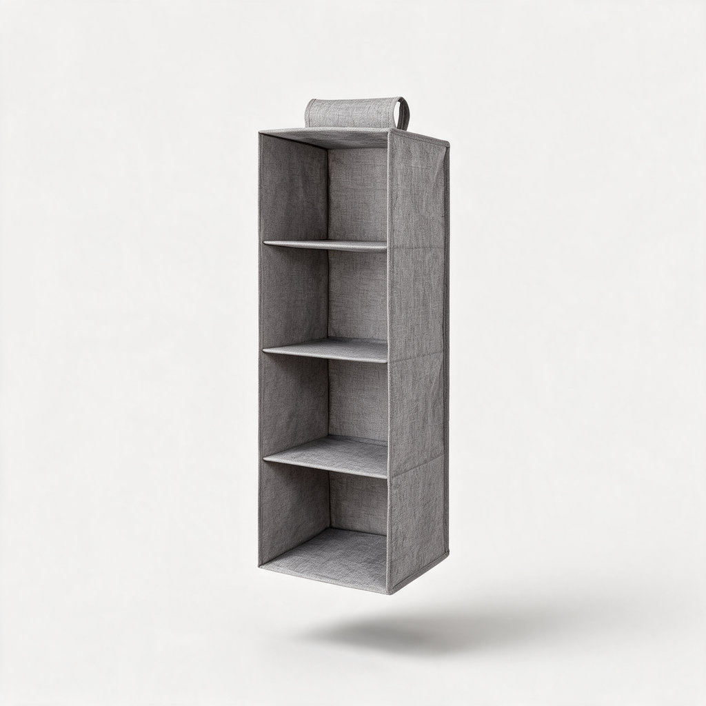 Hanging Closet Organizer, 3 Tier - clean studio product shot