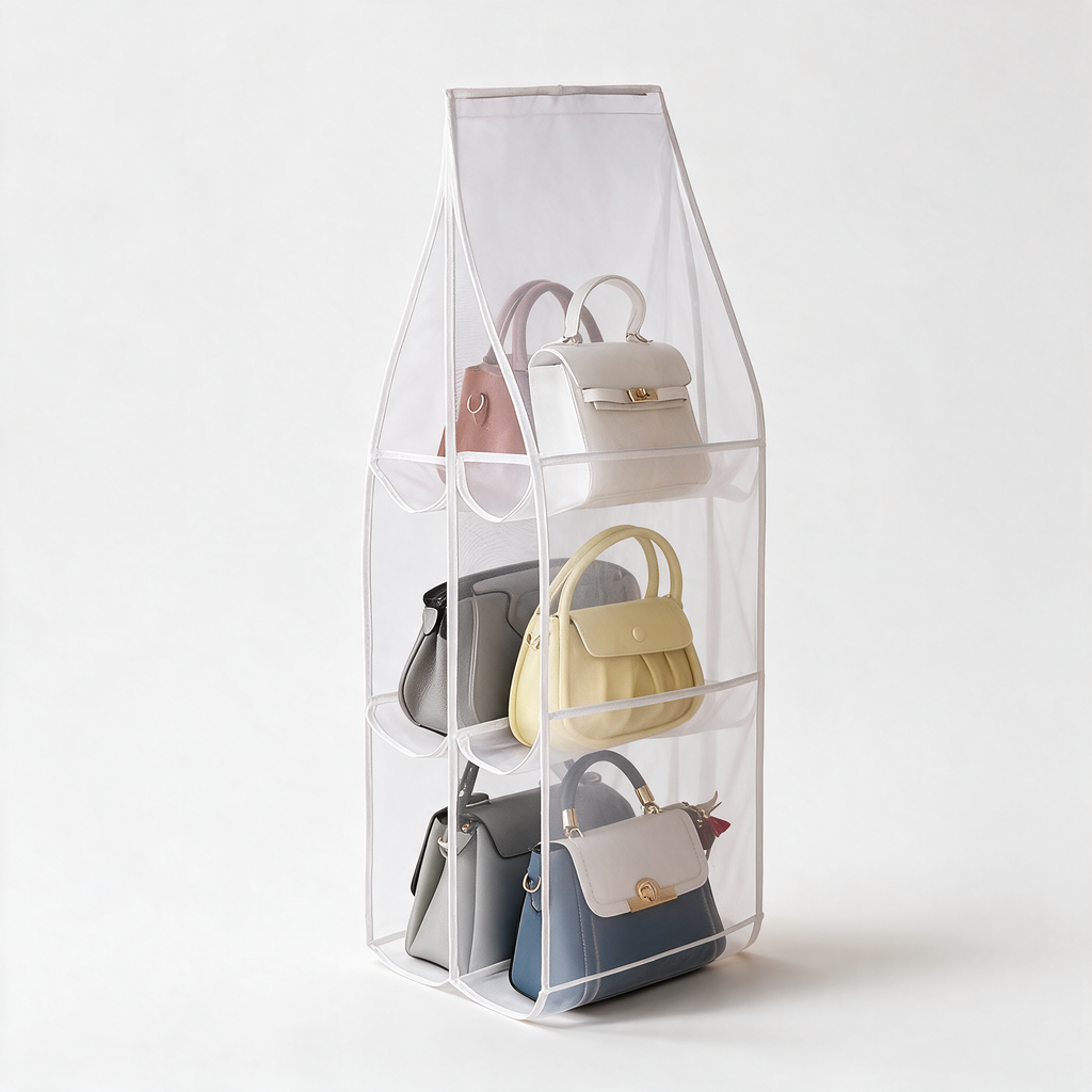 Hanging Handbag Organizer, A1 - clean studio product shot